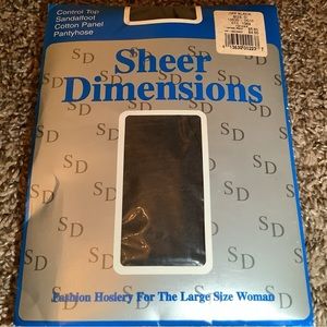 Sheer Dimensions control top pantyhose, color off black, size: D